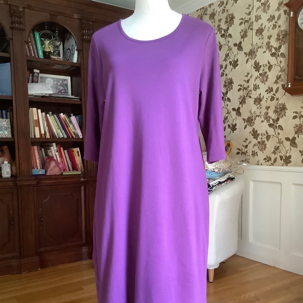 Blair Cotton Blend T-Shirt Dress 3/4 Sleeve Size M